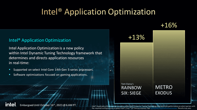 Intel applications optimization