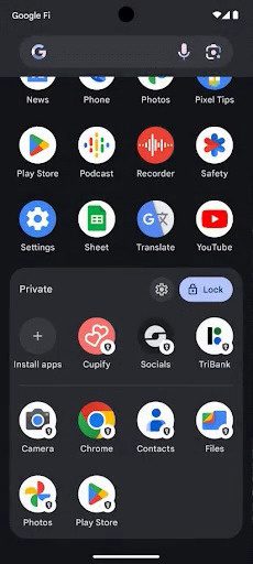 Android 15 private space