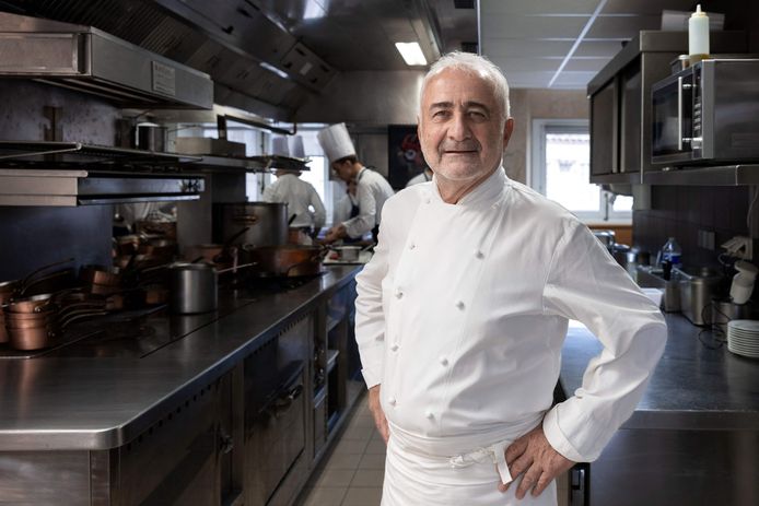 French chef Guy Savoy at his restaurant in Paris.