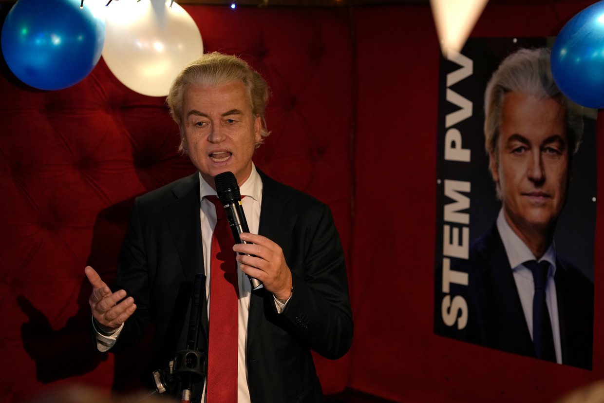 Geert Wilders in his victory speech: The voter said: We are tired of this.  We want this Dutchman to become No. 1 again.  AP photo