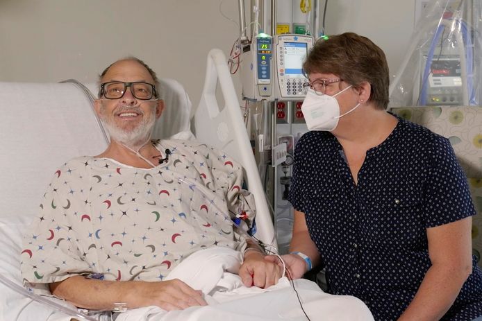 Lawrence Fawcett and his wife, Anne, in September 2023, just before a heart transplant.