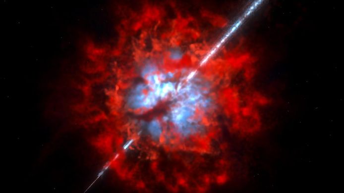 This specific gamma-ray burst originated in a galaxy about 2 billion light-years away