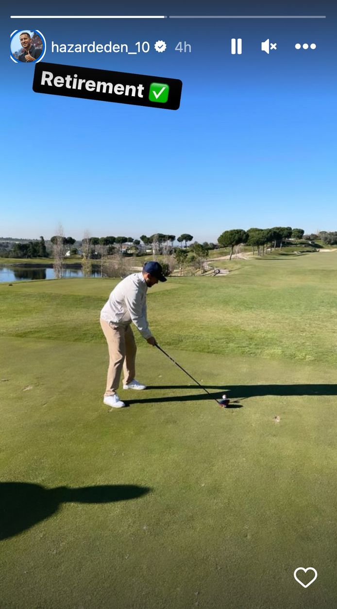 Eden Hazard plays golf in Madrid.