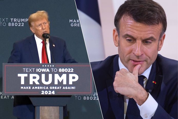 Trump speaks with a French accent to mock Macron