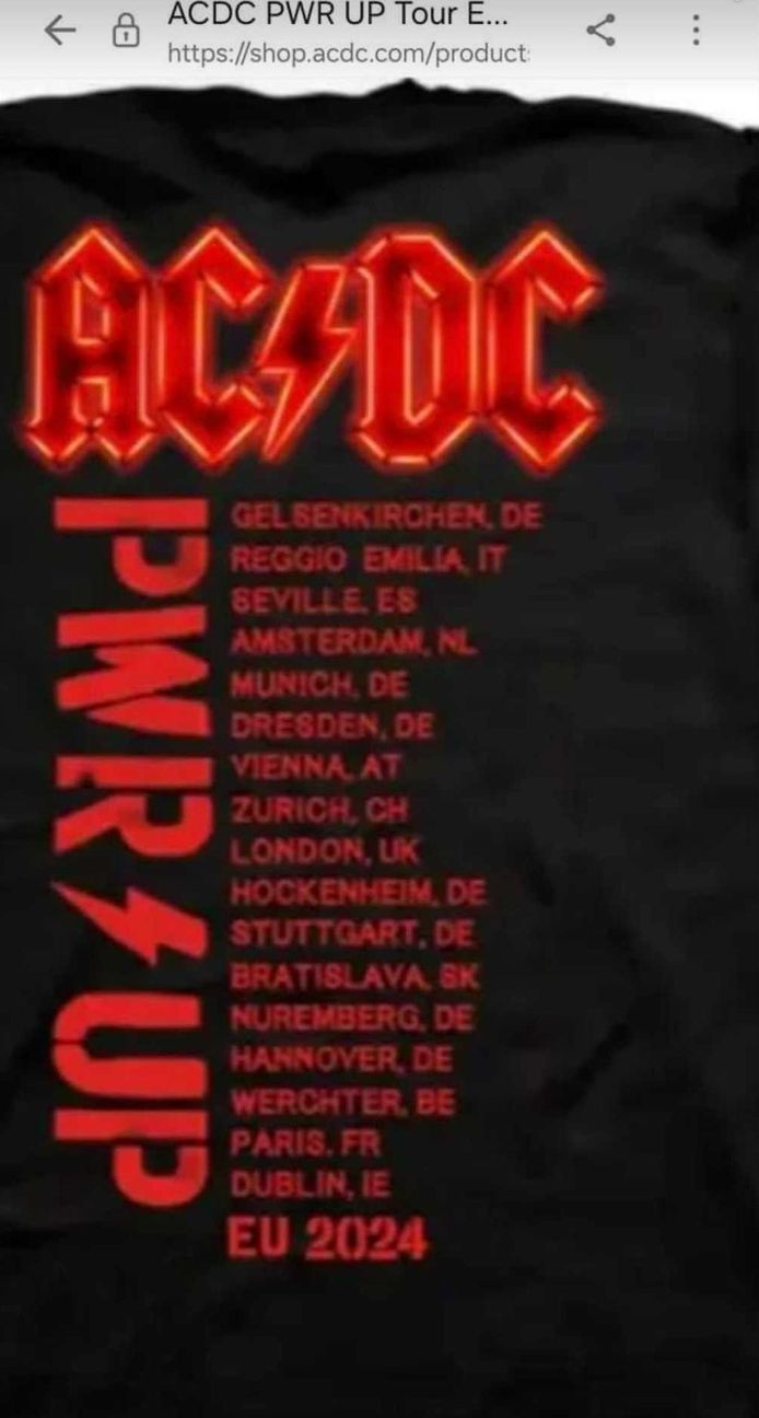 AC/DC makes a mistake with the merchandise for their new tour.