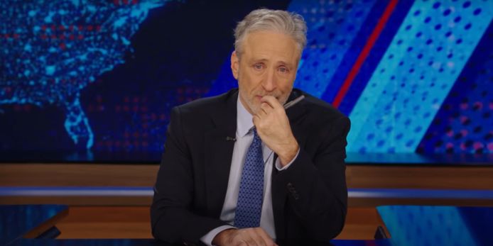 Jon Stewart burst into tears after his dog died.