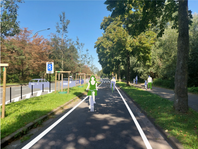 Work has begun on a new cycle track in Woluwelaan