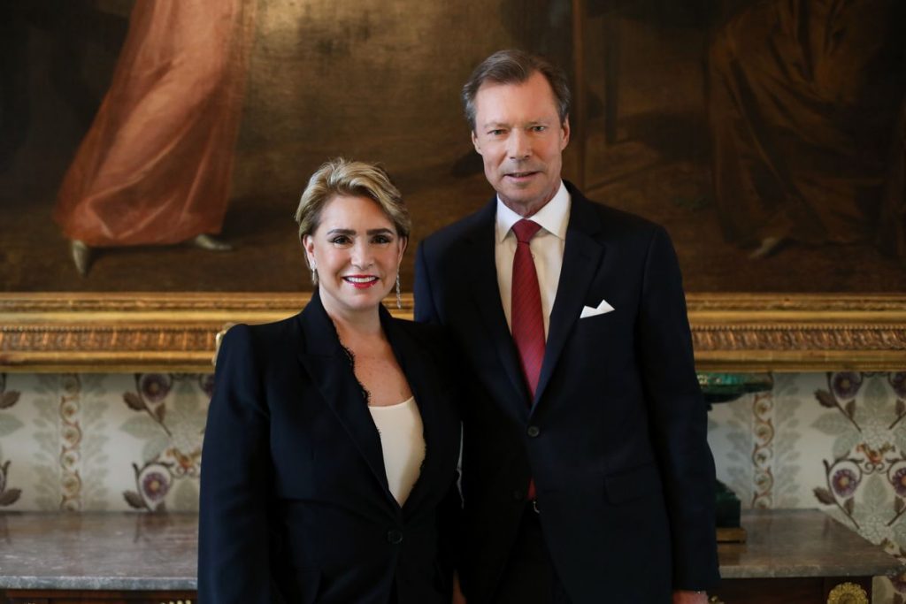 JUST ARRIVED: Grand Duke Henri, Duke of Luxembourg, takes a step back