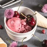 Cherry ice cream is packed with protein and looks like a cocktail.