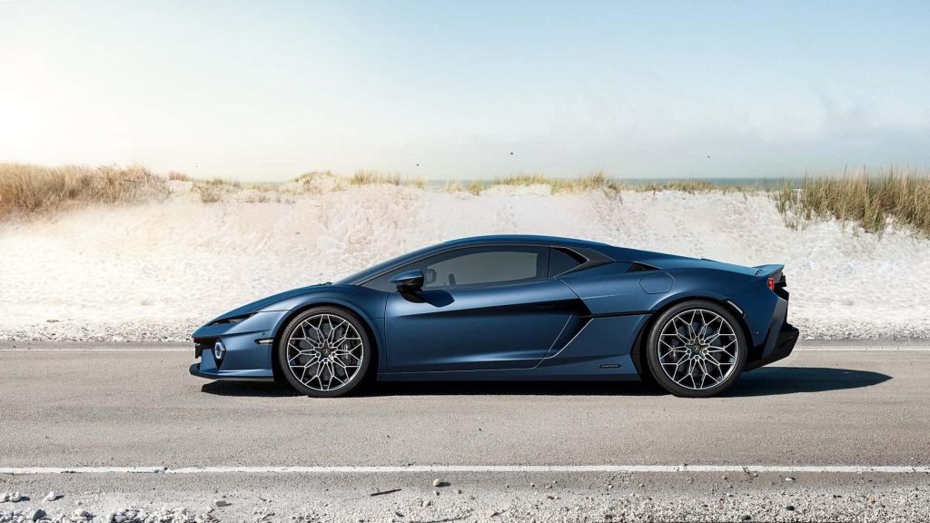 The Lamborghini Timerario has front-wheel drive and four motors, but not in the way you might think.